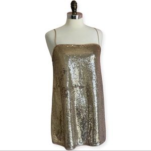 Free people sequin gold mini